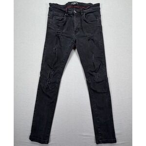 Arketype Distressed‎ Skinny Jeans Mens 32x30 Good Black Ripped Moto Streetwear